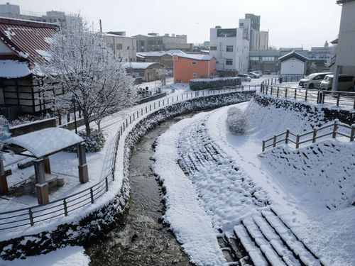 冬の花巻市街地
