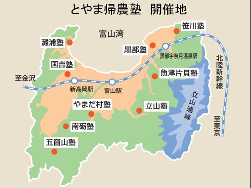 とやま帰農塾　開催地