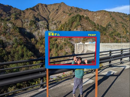 笠堀ダム。季節によって山の表情が変わります！