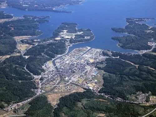 穴水町上空（市街地）