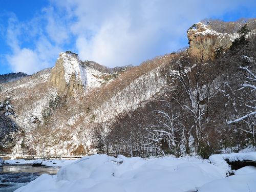 北国特有の冬の大自然が広がる二戸市内。