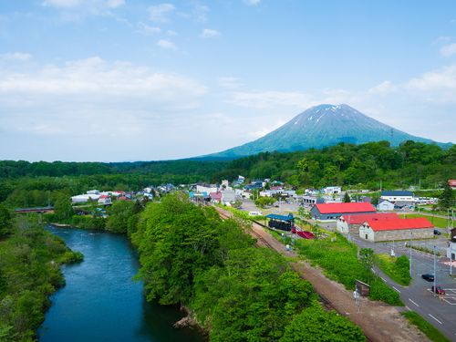ニセコ駅前の風景（夏）