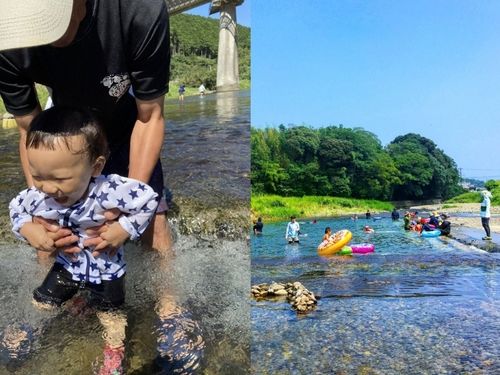 天然の川のプールは夏の定番お出かけスポット。たくさんのお友だちに会えるよ。