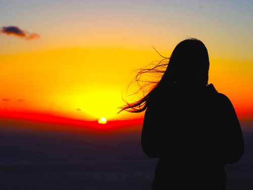 夕日を見て癒され