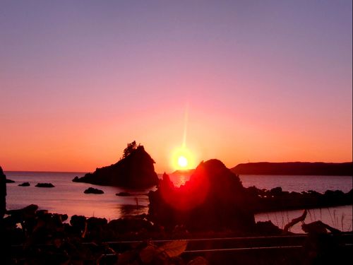 日本海に沈む夕日