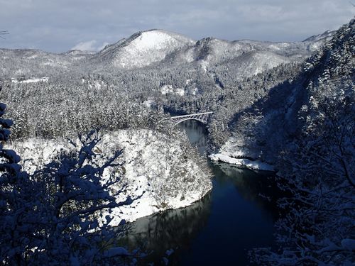 奥会津の風景（JR只見線第一橋梁・三島町）