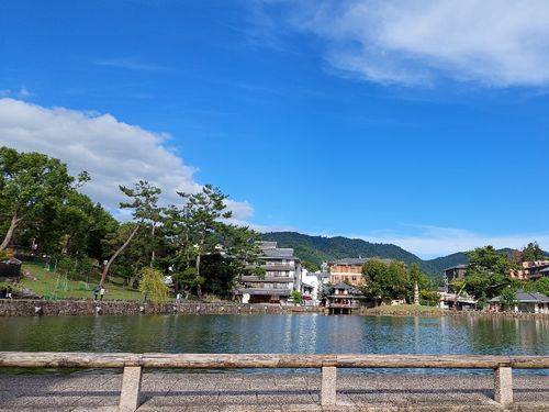 奈良市中心街。観光客や市民の憩いの場