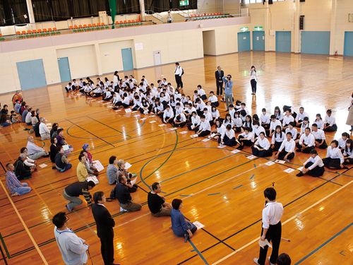 体験民泊、入村式の様子