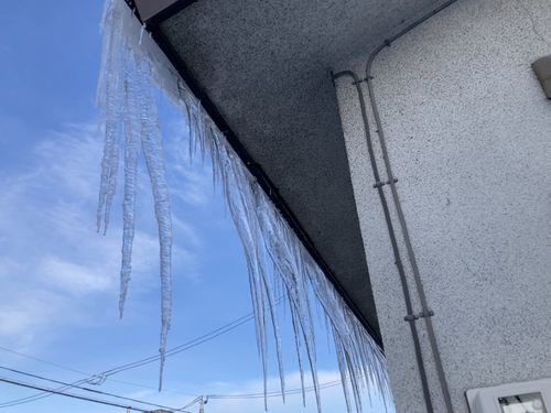 冬はツララが立派に育ちます