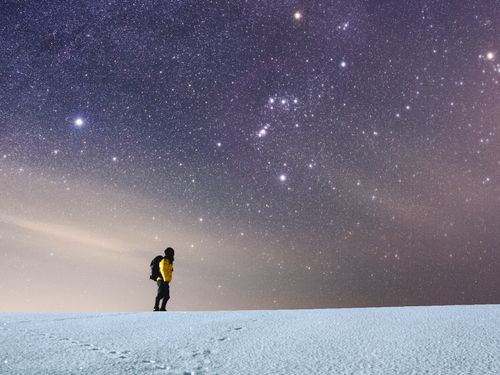 雪原と星空