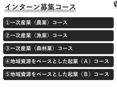 インターン募集コース一覧