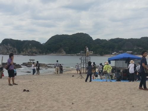 守谷海岸での撮影の様子。守谷海岸は映画・ドラマ・CMなど人気の撮影スポットです