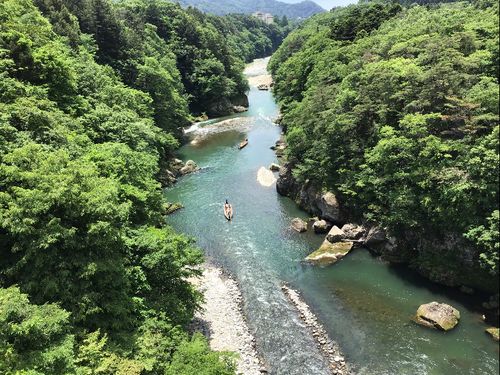 バルコニーから見た鬼怒川