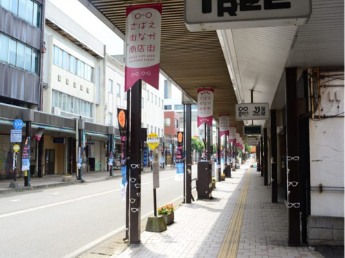 鯖江の中心市街地にある商店街