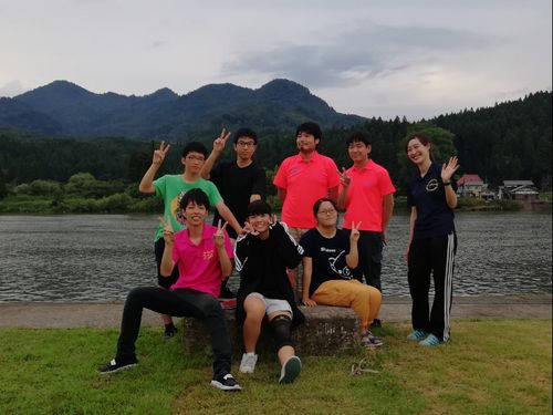 レガッタ大会後の集合写真