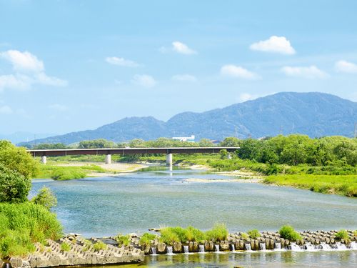 市内真ん中に流れる野洲川