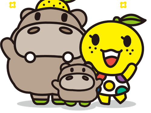 能美市公式キャラクターのひぽ能ん、ぽぽ能ん、ゆず美ん