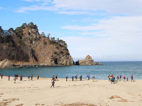 町の中心部からすぐに行ける美しい普代浜
