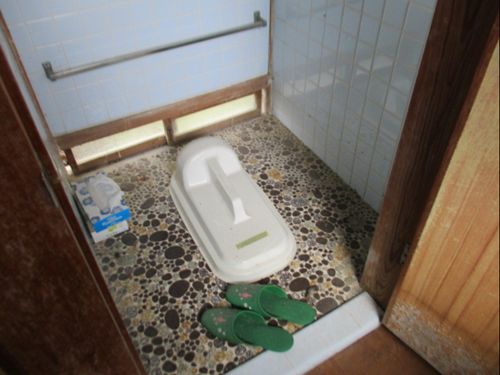 お手洗いはくみ取り。下水道の利用には工事が必要。