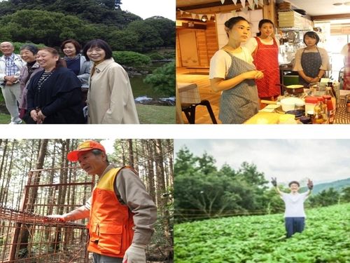 巨木巡りのつるぎの達人の皆さん・人気民宿うり坊の木下さん・古味茶屋・法市の干し芋山川さん