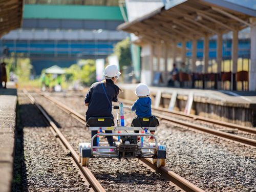 廃線を利用したレールバイクイベント