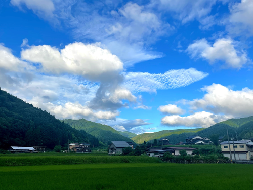 今の季節は空の高さと田園風景がとても綺麗です