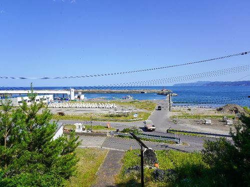 高台から見た野田村の漁港