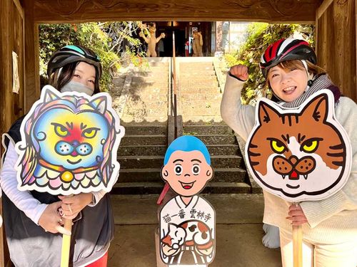通称「ネコ寺」と呼ばれる雲林寺は、むつみ地域のユニークスポット