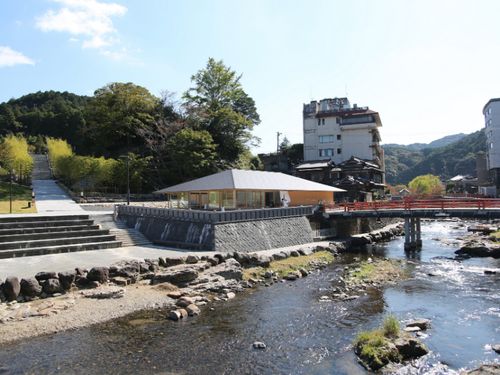 長門湯本温泉街の景色