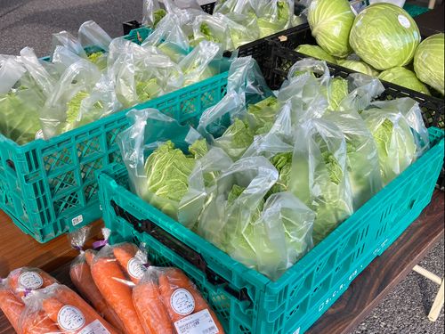 日野の味覚市で販売されている新鮮な野菜