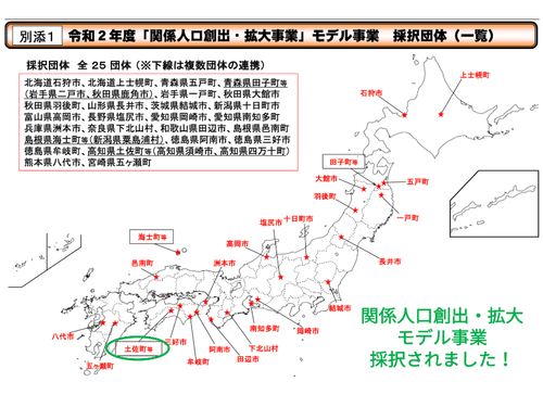 関係人口モデル事業にも採択されました！