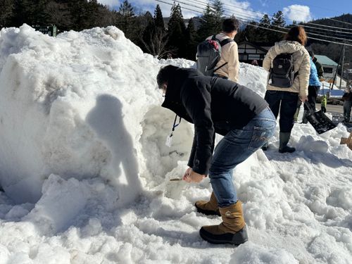 みんなで雪かき体験！
