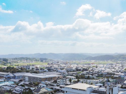 生活インフラは町の中心部にそろっています