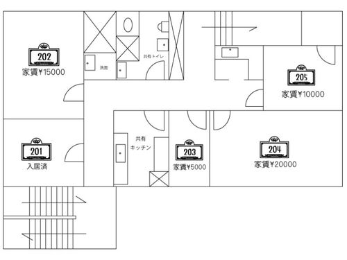 シェアオフィス間取り