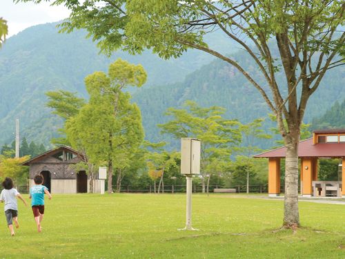 馬路村魚梁瀬地区のキャンプ場での1コマ。