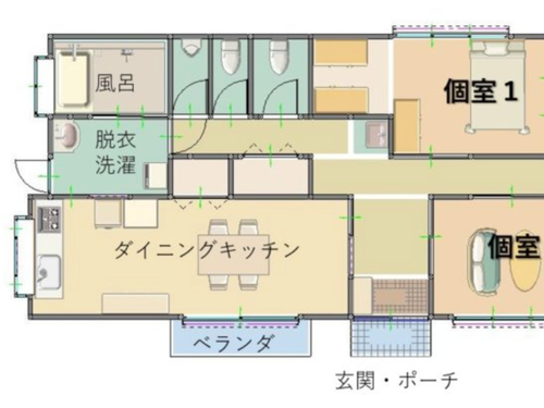シェアハウスの見取り図（提供：シェアハウスあまた）