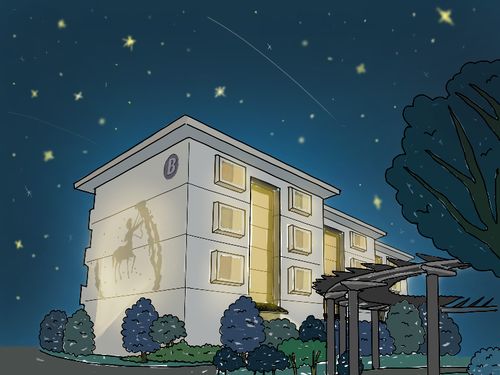 ホシノマチ団地の夜のイメージイラスト