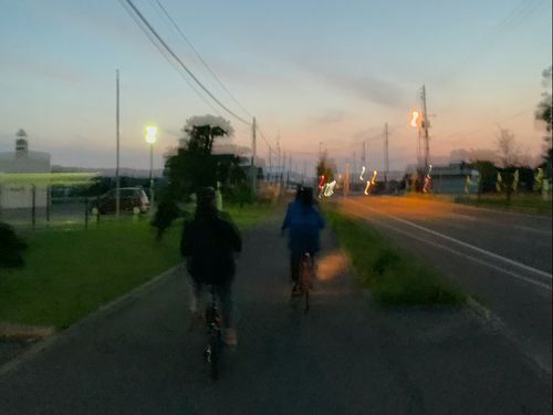 自転車で移動中！