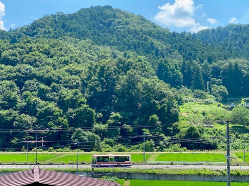 大波地区は山林と田園が広がっています。