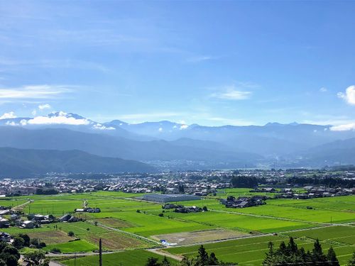 高台から見た宮田村～南アルプス