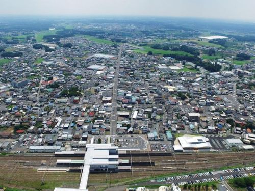 友部駅上空からのドローン撮影