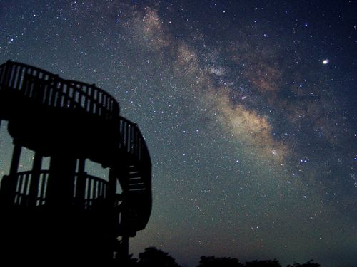 神野山山頂から見える満天の星空