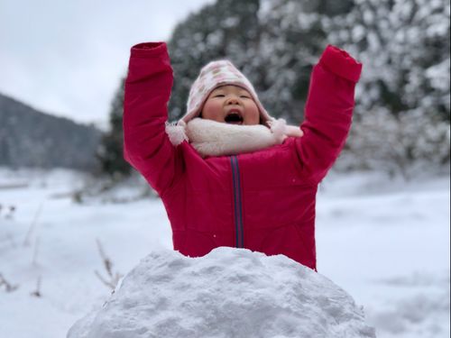 雪だるま　つくったぞー