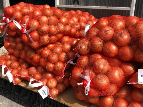 秋にはこんなふうに玉ねぎが売られています（笑）