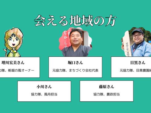 会える地域の方（日程によっては変更になる可能性あり）