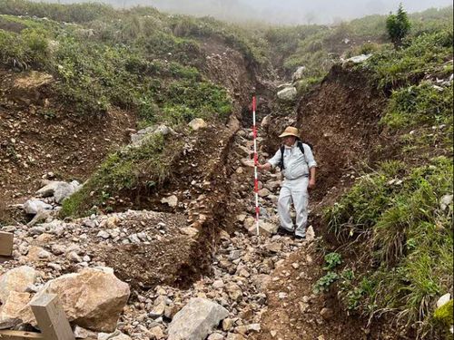 食害と豪雨で広がった裸地