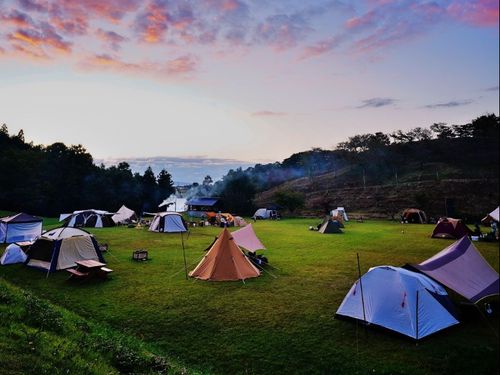 日本国花苑、キャンプ場の風景