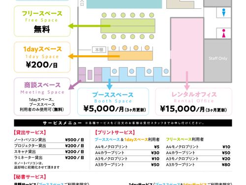 TENOSSEのチラシ（裏）
