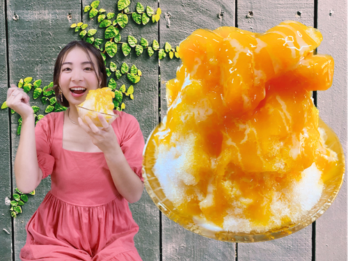 大好きなマンゴーを使った贅沢なかき氷。マンゴーごろっごろ！