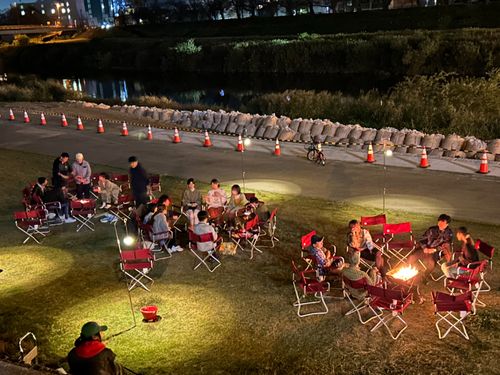 足羽川焚き火イベント